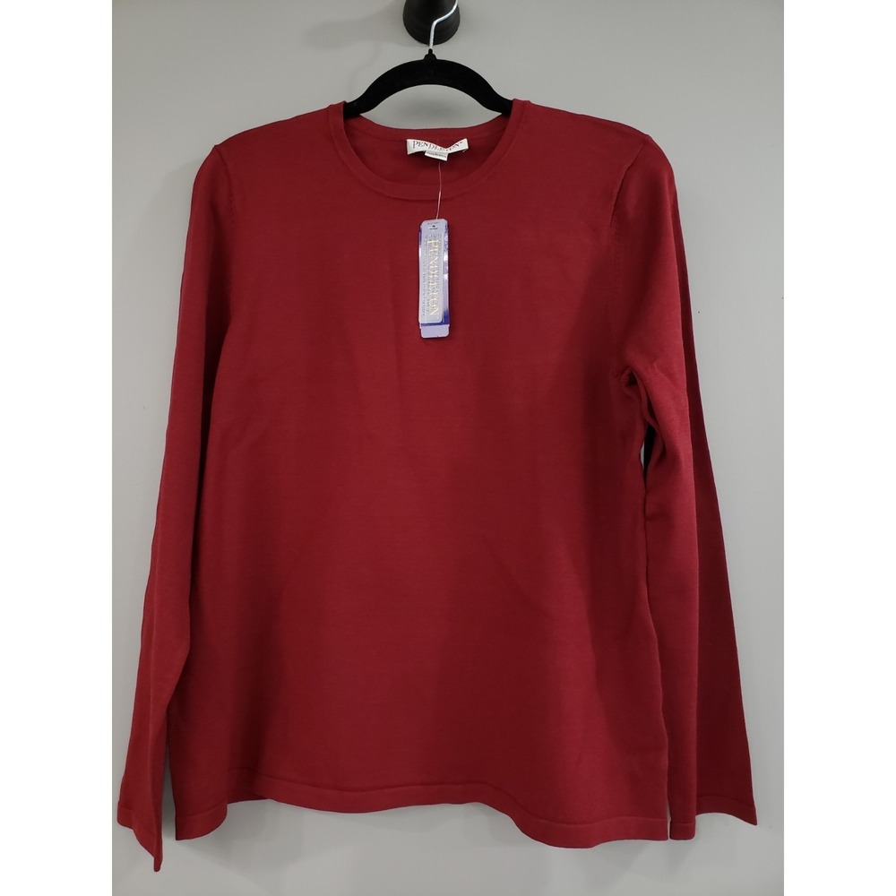 NEW PENDLETON $79 SILK BLEND LONG‎ SLEEVE RED BEIGE LONG SLEEVE SHIRT